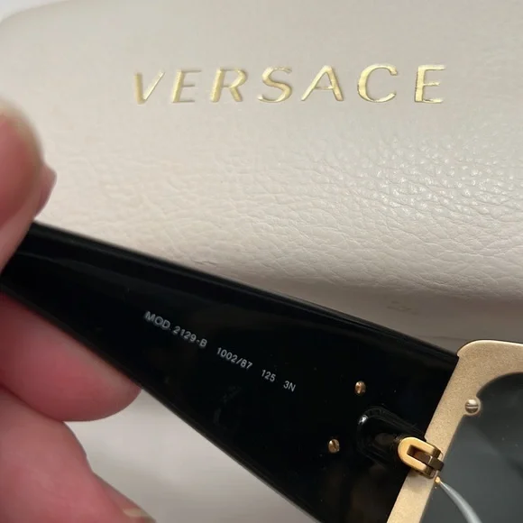 VERSACE SUNGLASSES BLACK with Gold Studs Comes with a box - Picture 9 of 10